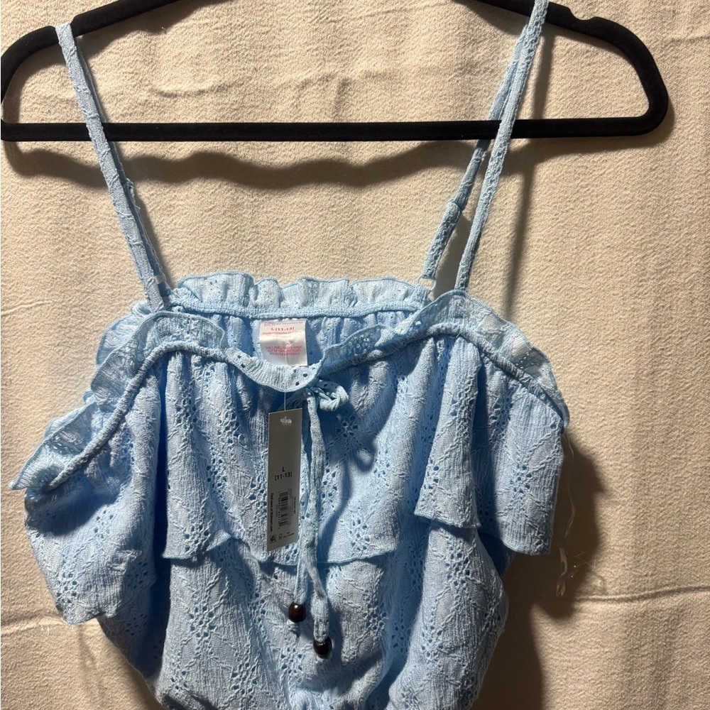 No Boundaries Sky Blue Lace Blouses